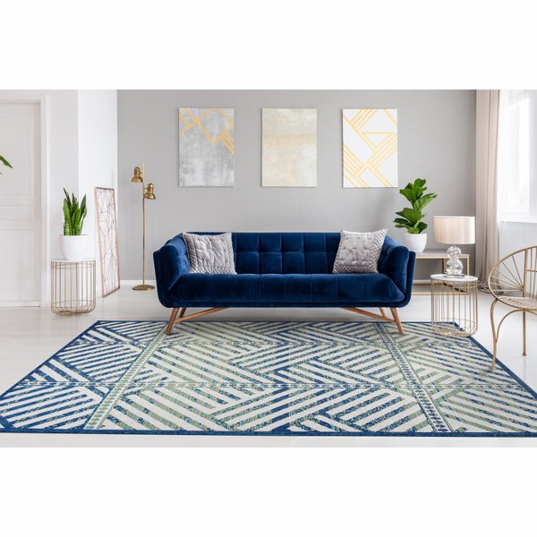 tapete para sala quarto varanda piscina area externa area interna aurora geometrico 03 azul kilim jetex 8