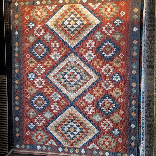 tapete para sala quarto varanda piscina area externa area interna aurora 06 vermelho kilim jetex 5