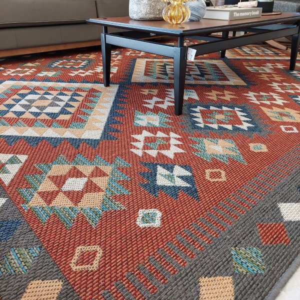 tapete para sala quarto varanda piscina area externa area interna aurora 06 vermelho kilim jetex 7